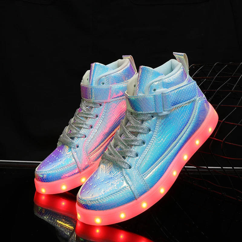 Brand Glowing Sneakers For Children Boys Girls Luminous Shoes Outdoor Soft Sole Kids LED Light Shoe USB Charged Anti-slip Shoes