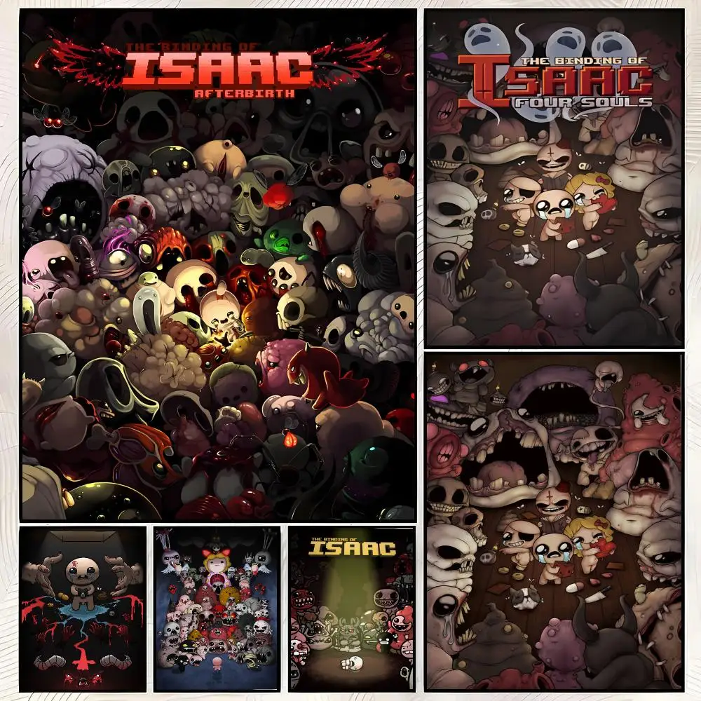 Game T-The Binding of Isaac Poster Vintage PP Paper Wall Art Home Decor Print for Bedroom Living Room Aesthetic Gift