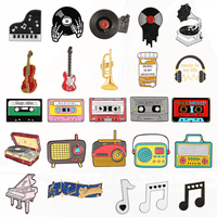 Radio Musical Symbols Record Player Accessories Pines Badge Lapel Brooch Music Tape Pin Musical Instrument Piano Guitar