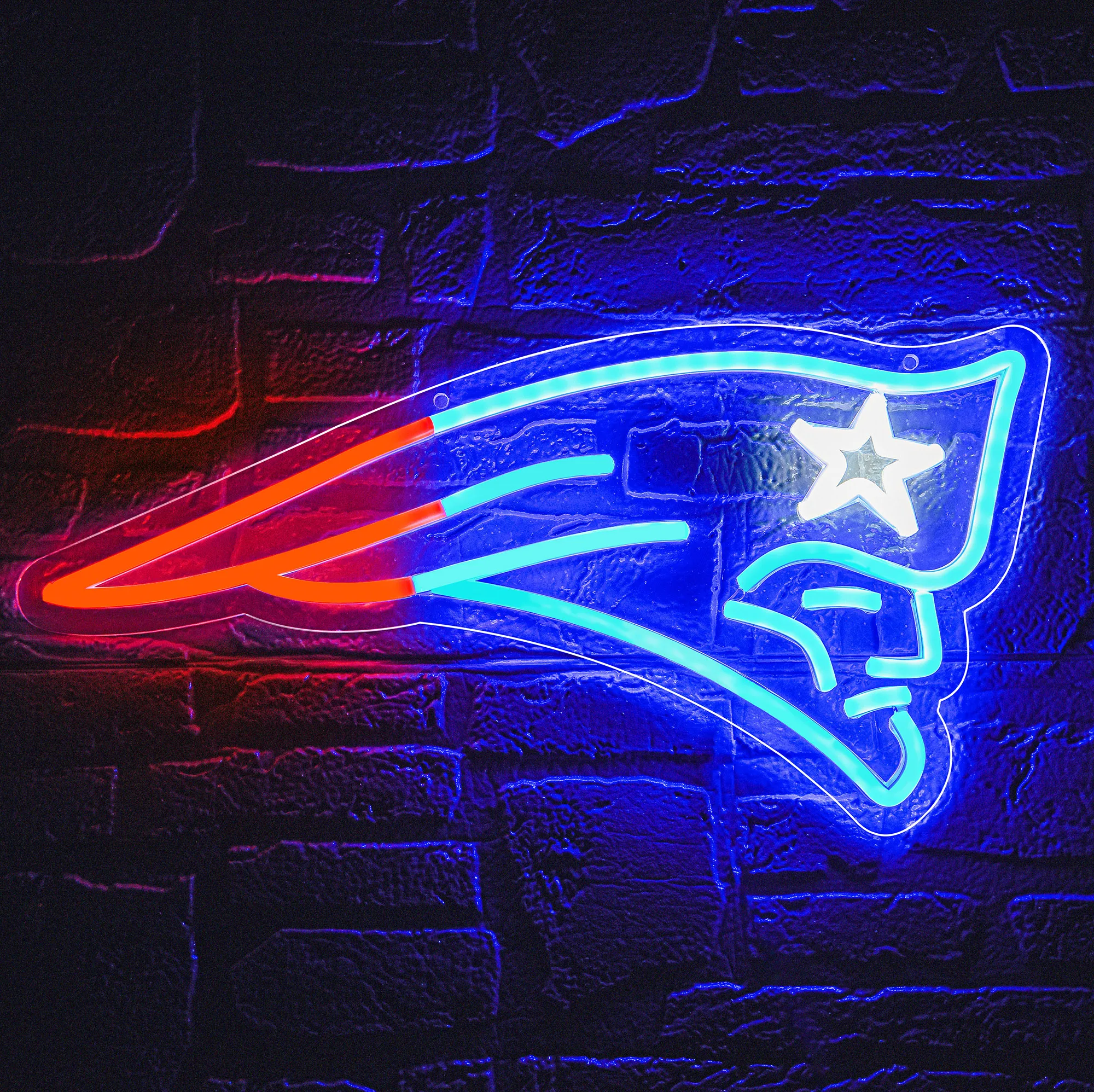 

Neon Sign for Wall Decor Birthday Gifts for Men with Footaball or Rugby Team Logo Sign Blue White Neon Sign for Bar Game Room
