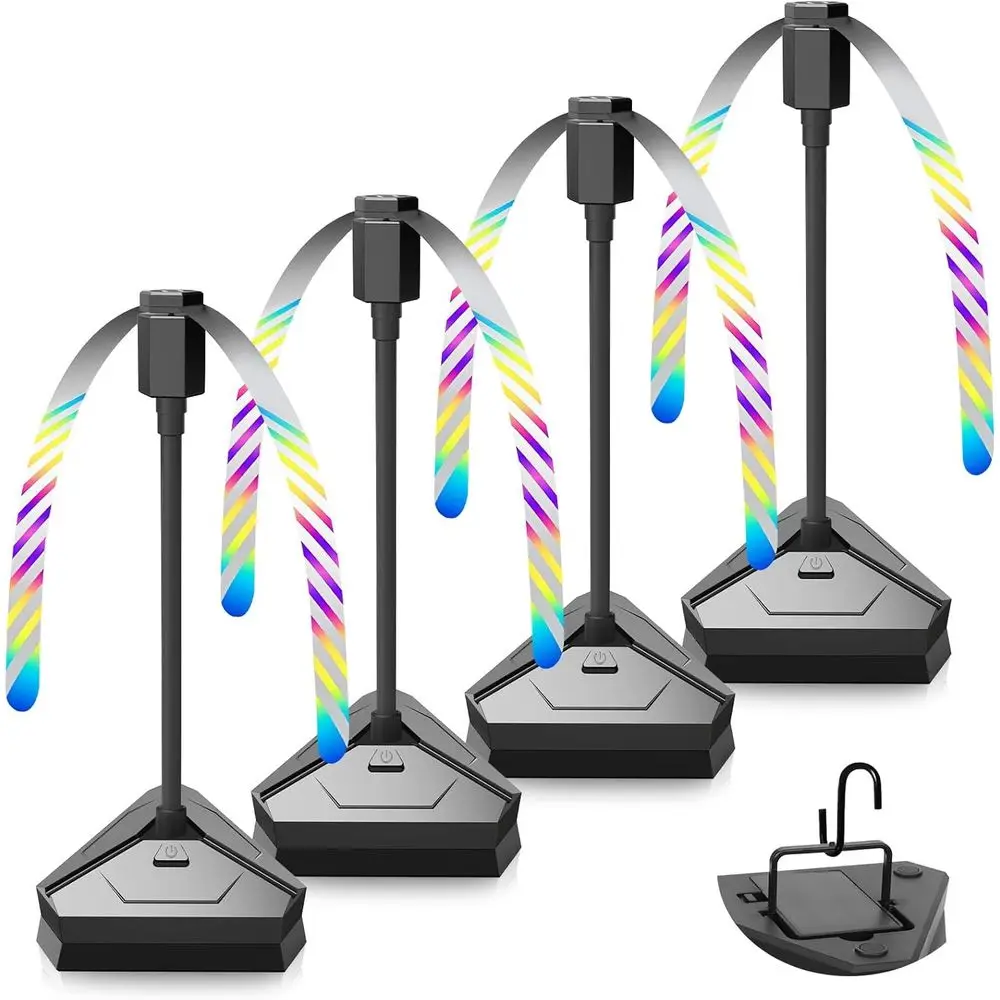4 Pack Folding Tables, Battery Operated, Portable for Outdoor and Indoor Use, with Flexible Gooseneck and Holographic Blades, Su