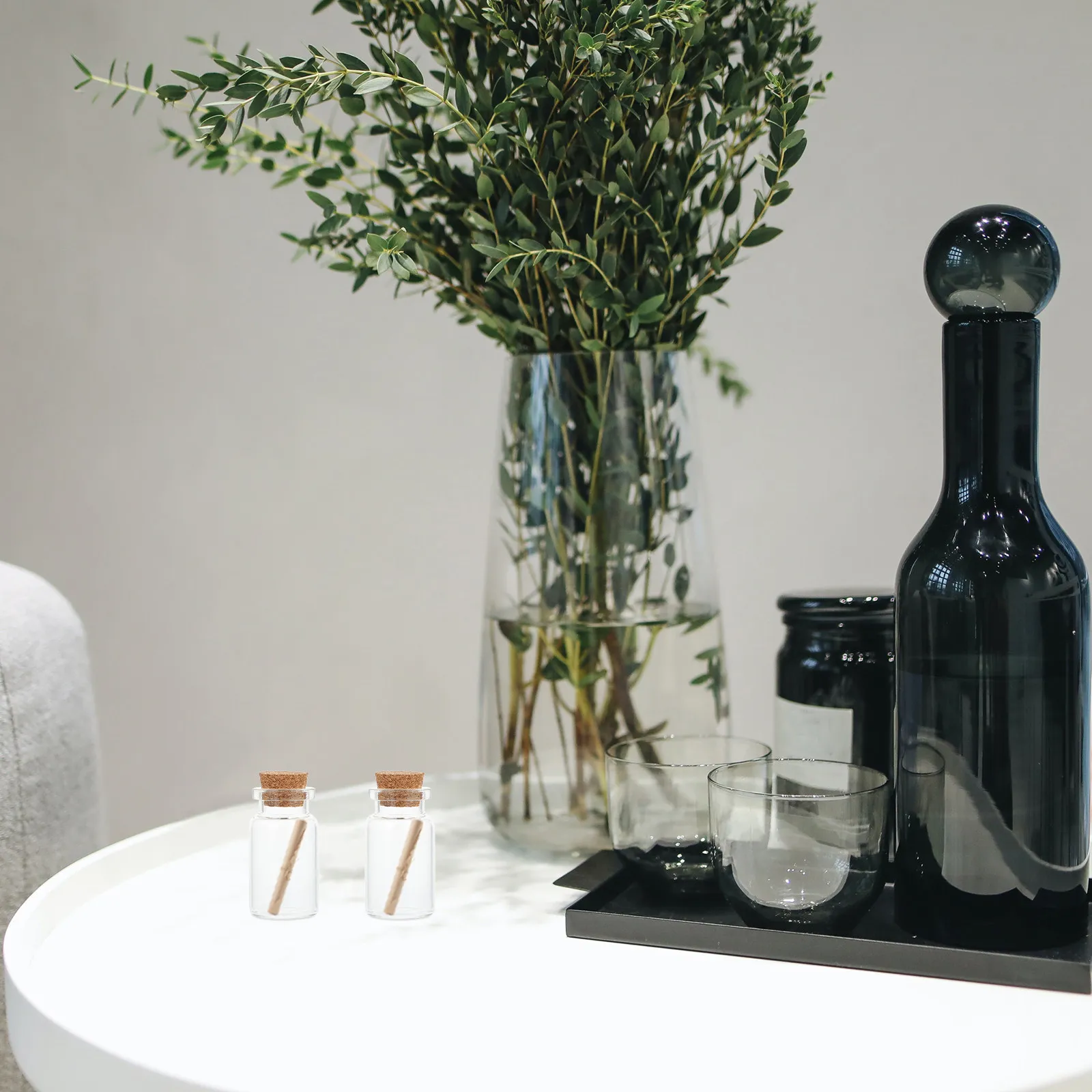 30 Mini Botellas de Vidrio con Tapas de Corcho, Botellas de Mensajes, Almacenamiento de Cabello de Bebé, Cápsulas Dentales, Decoración DIY, Frascos de Vidrio con Tapa de Corcho