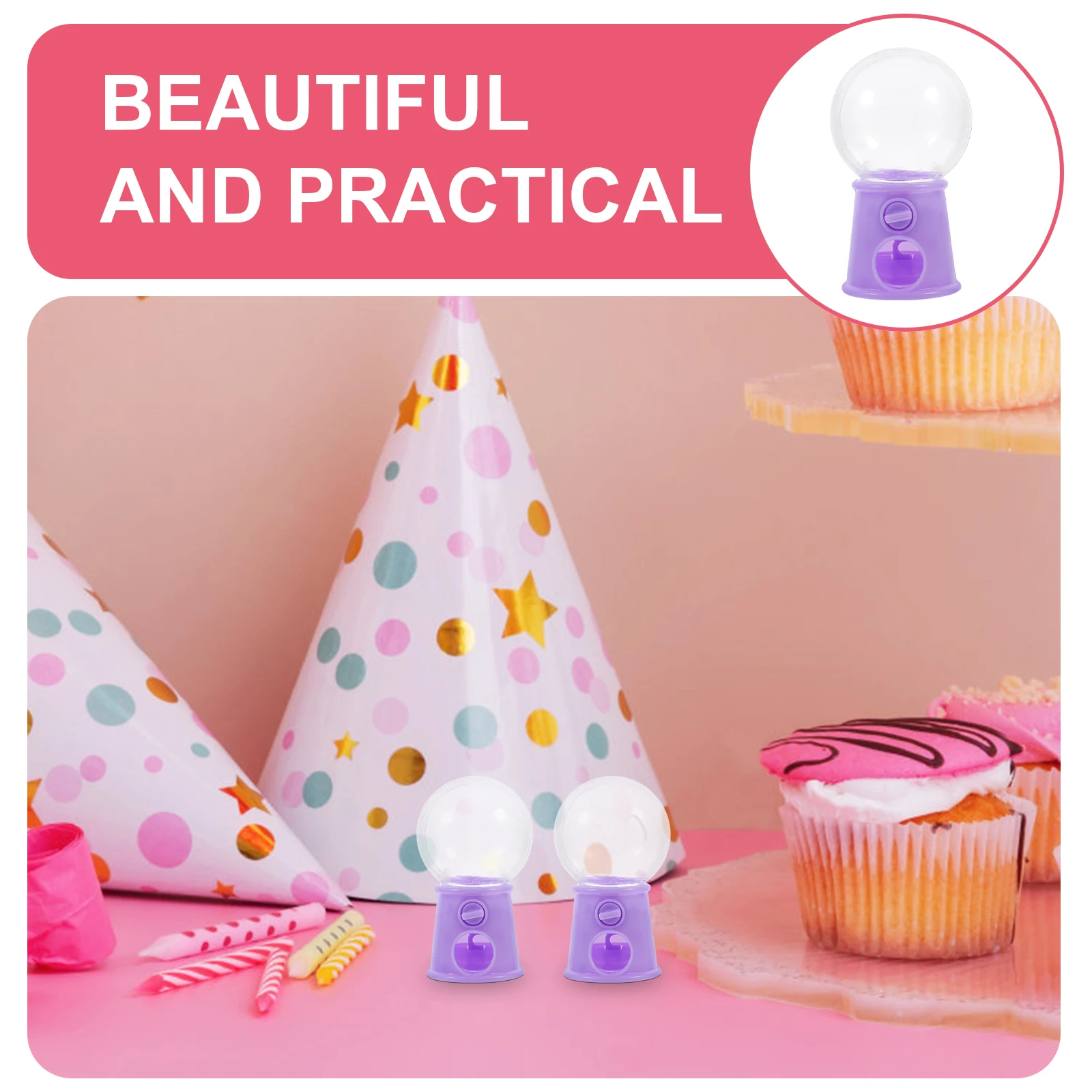 

2pcs Machines Kids Vending Gumballs Machine Machine Reusable Plastic H Eye Coordination Toy Fun Gift