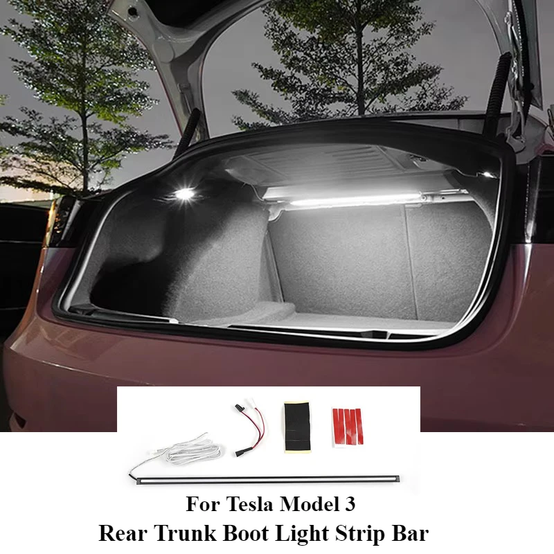 Rear Trunk Boot Light Strip Bar For Tesla Model 3 Brightening Lighting Atmosphere Light Interior Modification Light Accessories