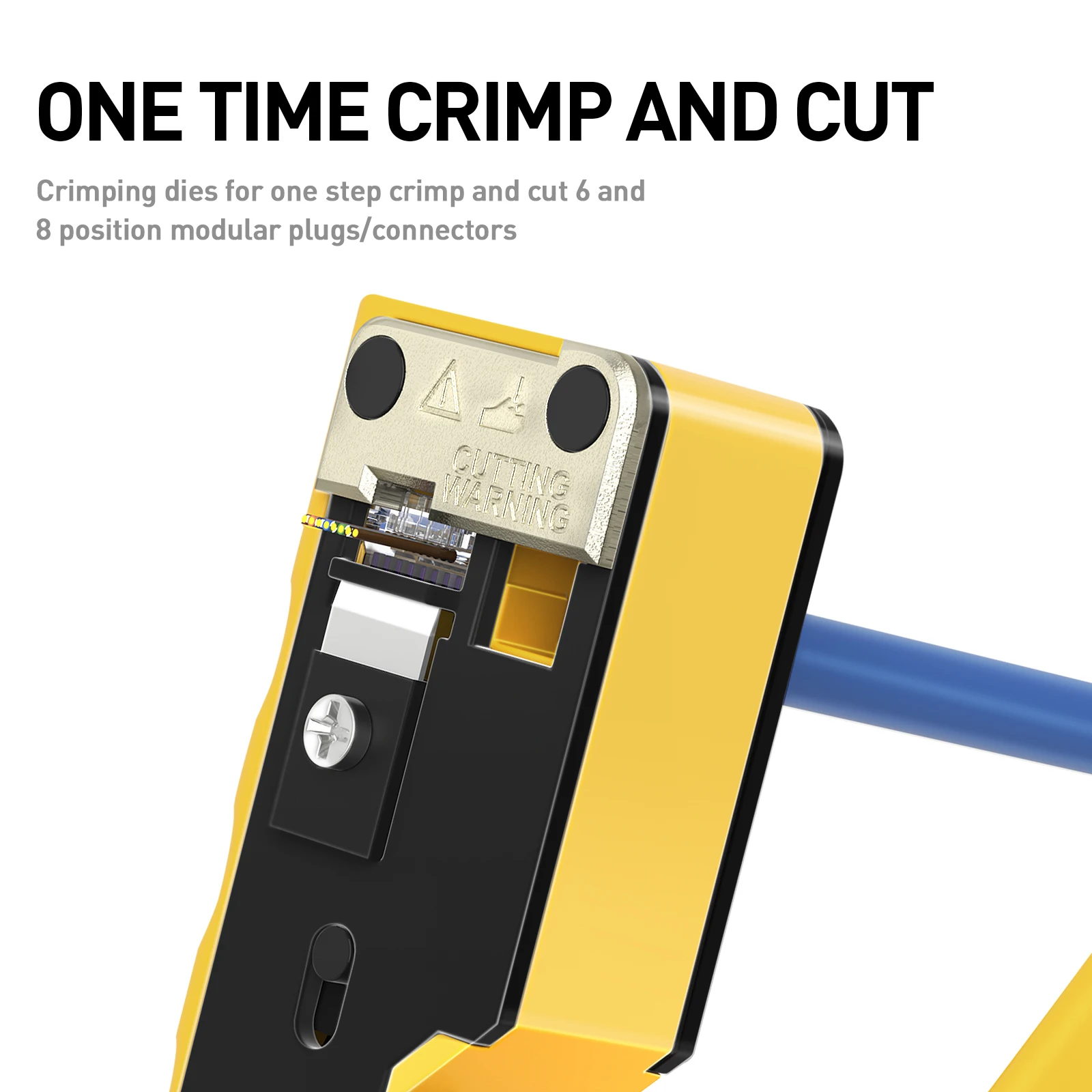 ZoeRax RJ45 Cat7 alat Crimping Ethernet, alat pengeriting pemotong kawat untuk Cat7 Cat6a Cat6 Cat5e melewati konektor