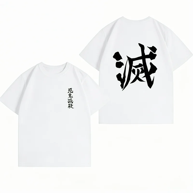 Men's Clothing New 100% Cotton Summer T-Shirt Bandai Demon Slayer Men's T-Shirt Hashira Print Casual Men's T-Shirt