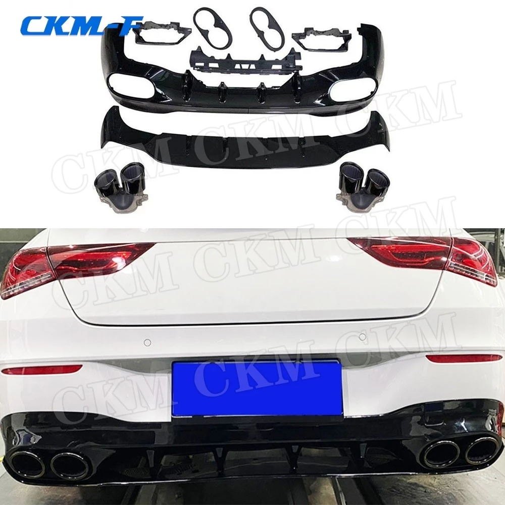 ABS Material Rear Bumper Diffuser For Mercedes Benz W118 C118  CLA180 CLA200 CLA250 CLA35 CLA45 AMG 2020 2021 Auto Car Styling