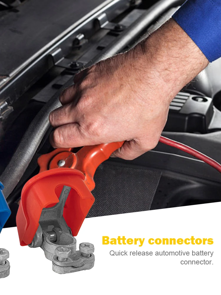 

2 шт. универсальных быстросъемных разъемов для аккумуляторных батарей (плюс/минус) для автомобилей и мотоциклов, аксессуары