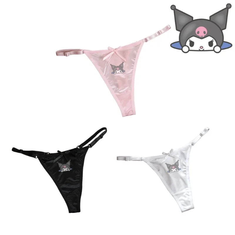 

Cartoon Pattern Kuromi Sexy Adjustable Strap Seamless Soft and Comfortable Underpants Bow Cute Girl Pure Desire Erotic Lingerie