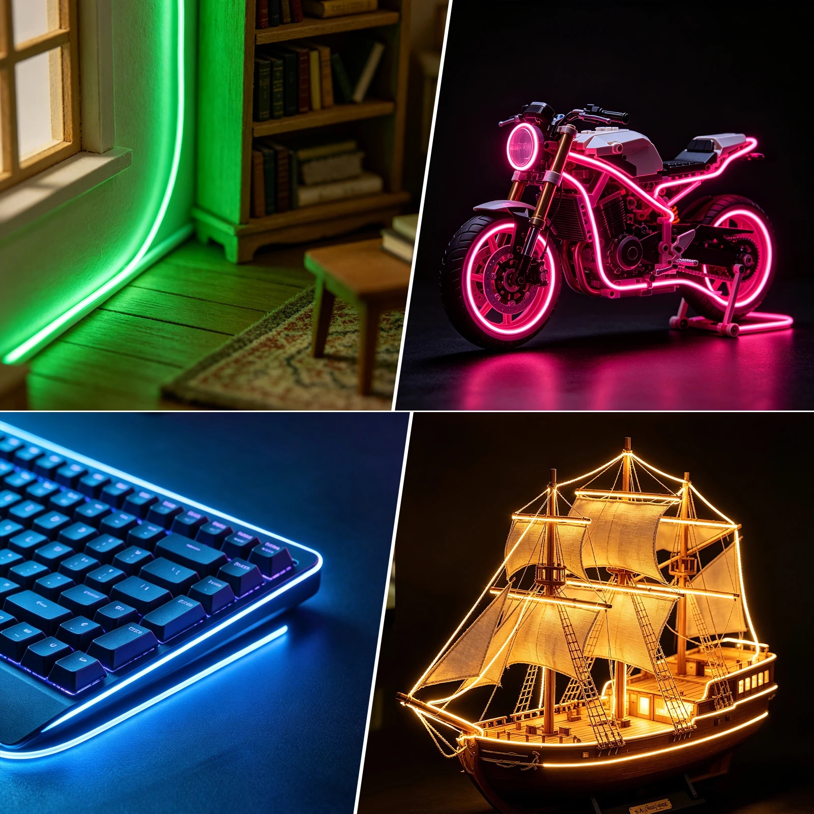 Free Cut LED Filament 3V Pink Yellow White Red Green Blue 110mm 190mm 300mm Flexible DIY Edison Bulb Parts Accessories LED Diode image 6
