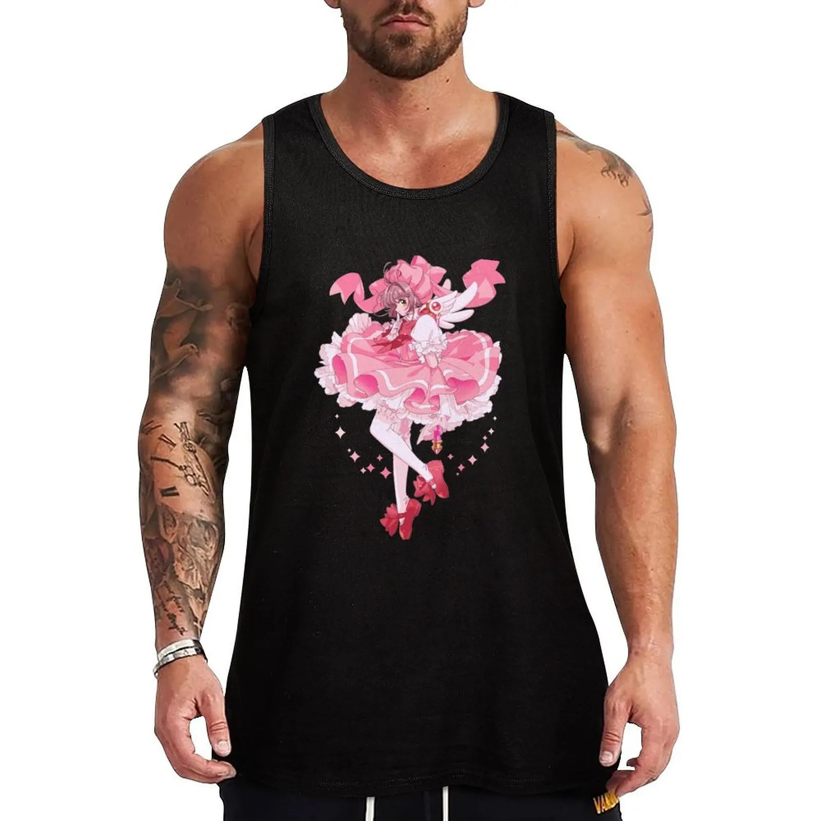 Kawaii Cardcaptor Sakura Tank Top Outdoor Work Tank Top Rugged Sleeveless Wear
