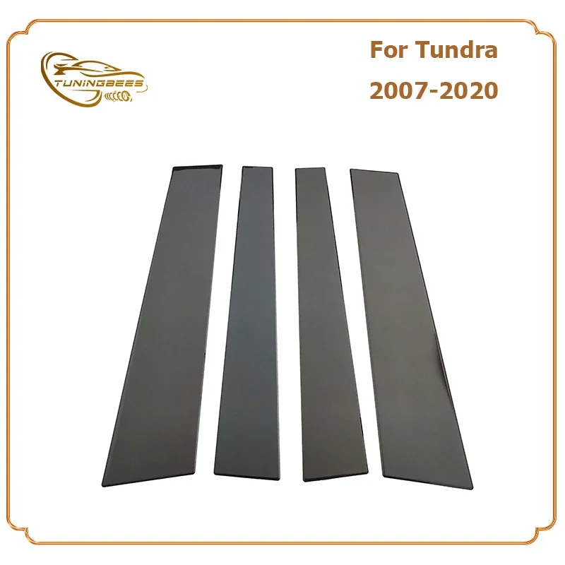 B Pillar Post Trim Cover For Toyota Tundra 2007-2020 Car Side Window Sticker 304 Stainless Steel Silver/Black Color