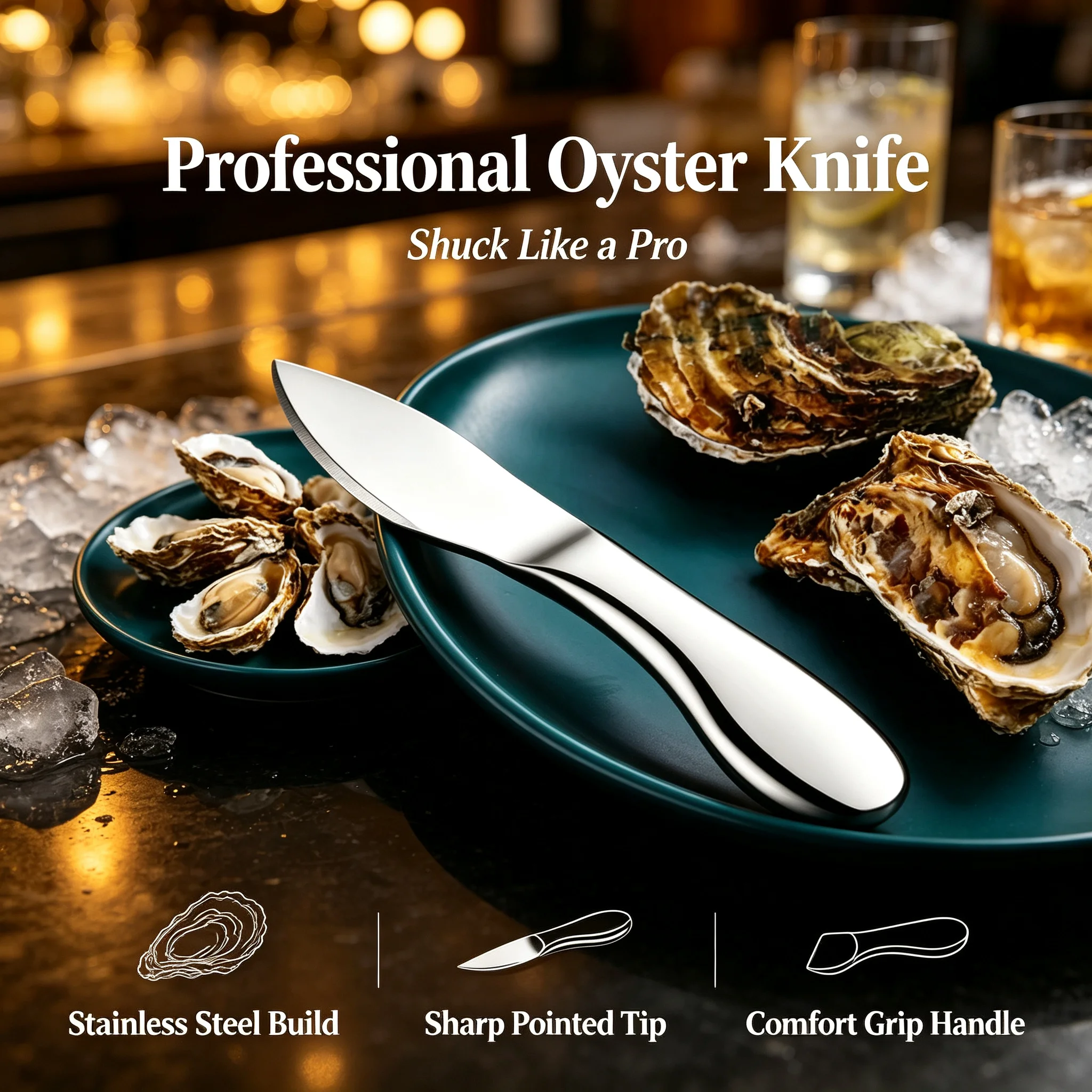 Shell Opener Kitchen Tools Commercial Open Scallops Professional Oyster Opening Tools Stainless Steel Oyster Knife Gadgets Bar