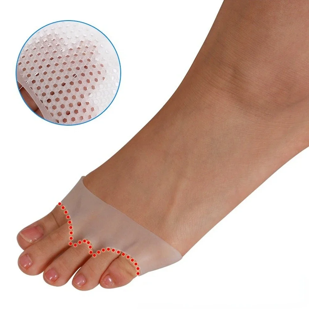 Calcetines de silicona para el cuidado de los pies, medias finas de Gel hidratante con agujeros agrietados, herramienta para el cuidado de los pies, 2 piezas