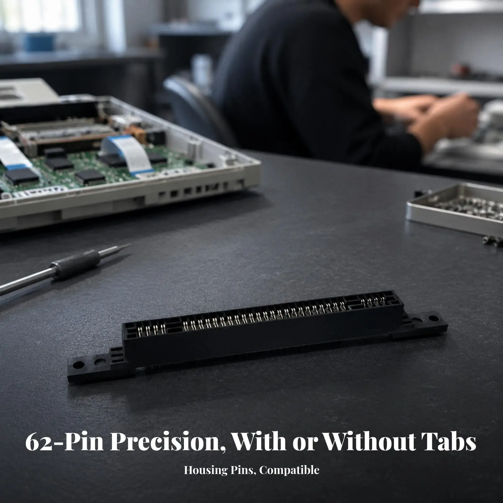 62-Pin Game Slot Connector Through-Hole SNES Game Slot Connector Reliable Long-Lasting