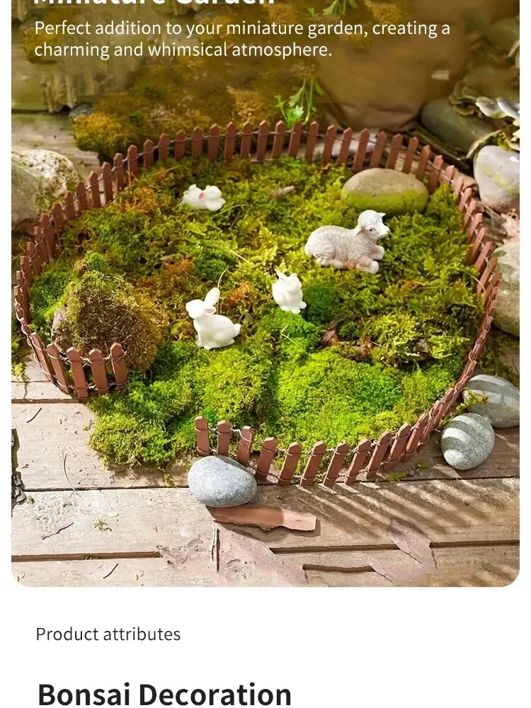1 Stück Mini-Zaun, Garten- und Bonsai-Dekoration, Märchen-Gartenzaun, Holzdekoration, DIY HandcraftProject Mini-Stabzaun – Detail 2