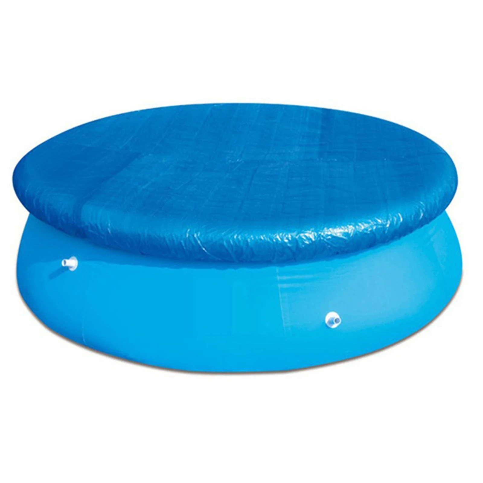 Cubierta de piscina para protección contra el polvo, tela PE que se adapta a piscinas de 183 cm/244 cm, incluye cordón para resistencia al viento