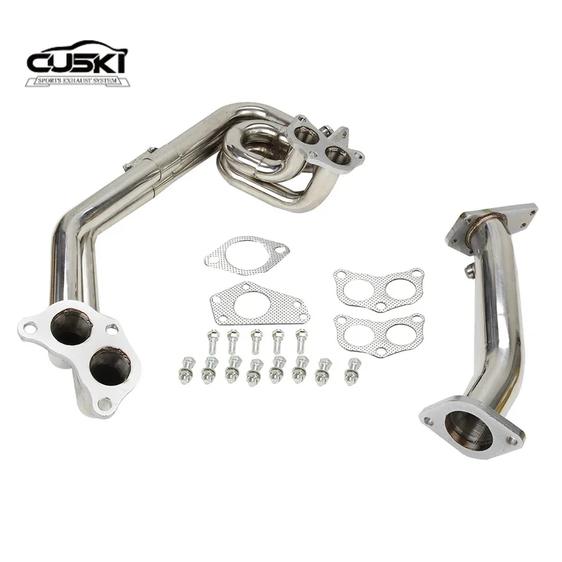 High Performance Exhaust Manifold 2-Pieces Header For 08-17 Impreza WRX/STI G3/G4 EJ25 quality Stainless Steel Exhaust system