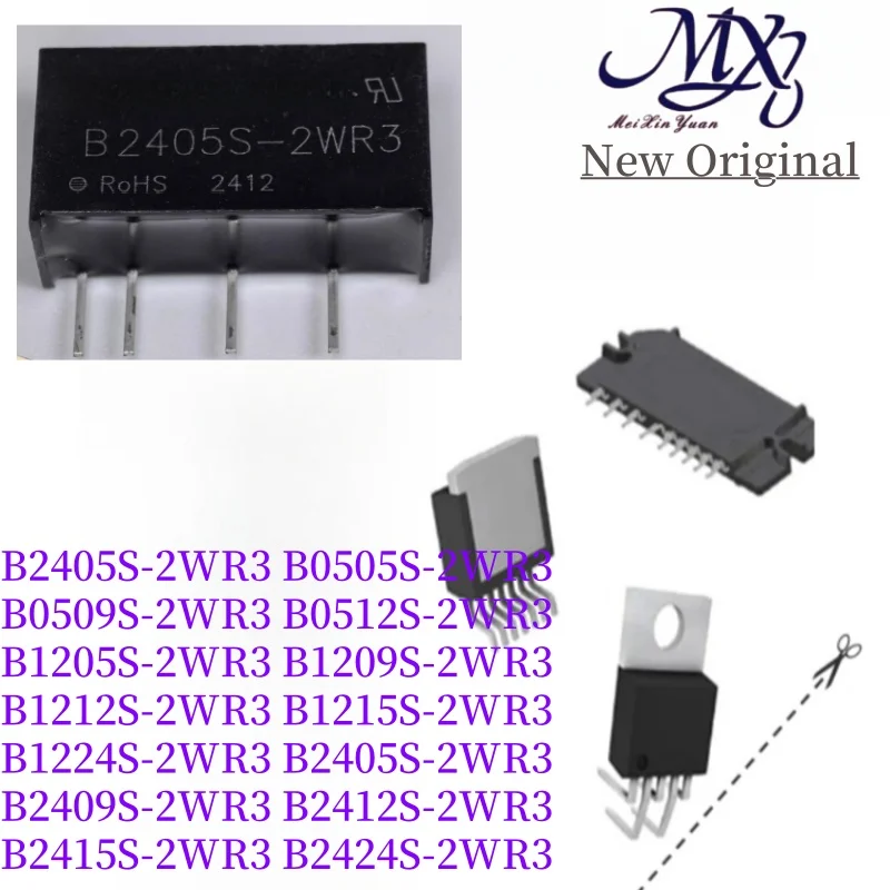 MXY 2Pcs B2405S-2WR3 B0505S-2WR3 B0509S B0512S B1205S B1209S B1212S B1215S B1224S B2405S B2409S B2412S B2415S B2424S 2WR3