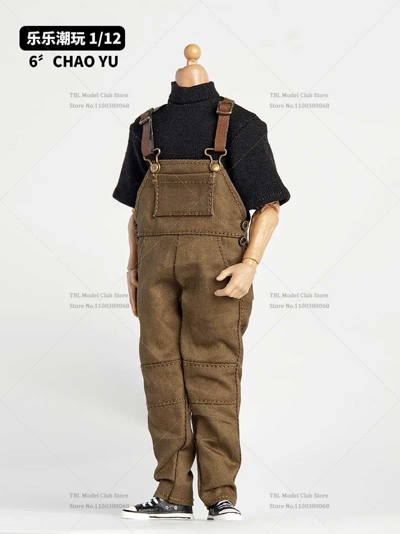 1/12 Scale Male Clothes Solid Color Short Sleeved Shirt Workwear Overalls For Asi3.0 mezco notaman 6-inch Action Figure Soldier