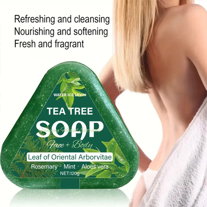 

Tea Tree Hair Strengthening Essential Oil Soap Herb Peppermint Aloe Vera Nourishing Shampoo Cleansing Oil Control Handmade Soap