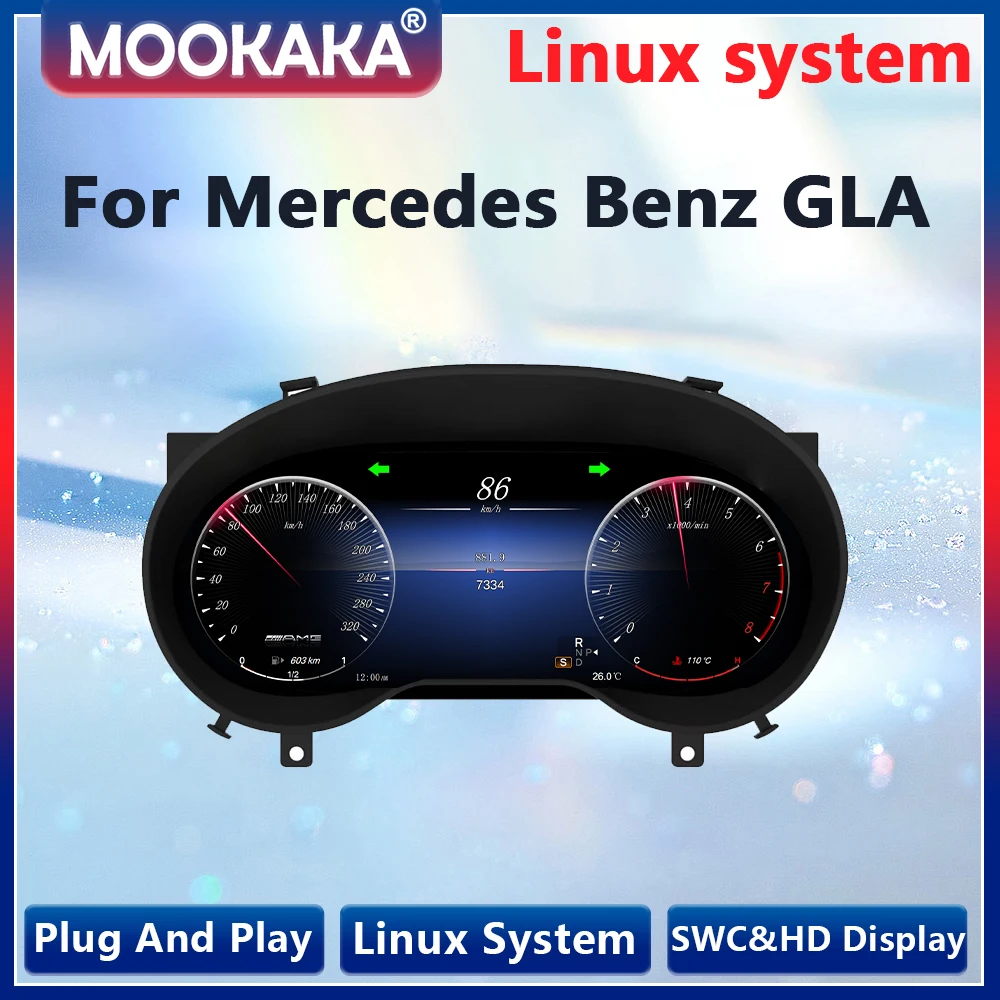 Digital Instrument Cluster Unit Linux System For Mercedes Benz GLK/GLA-Class X156 C117 W117 2008-2015 Virtual Cockpit Dashboard