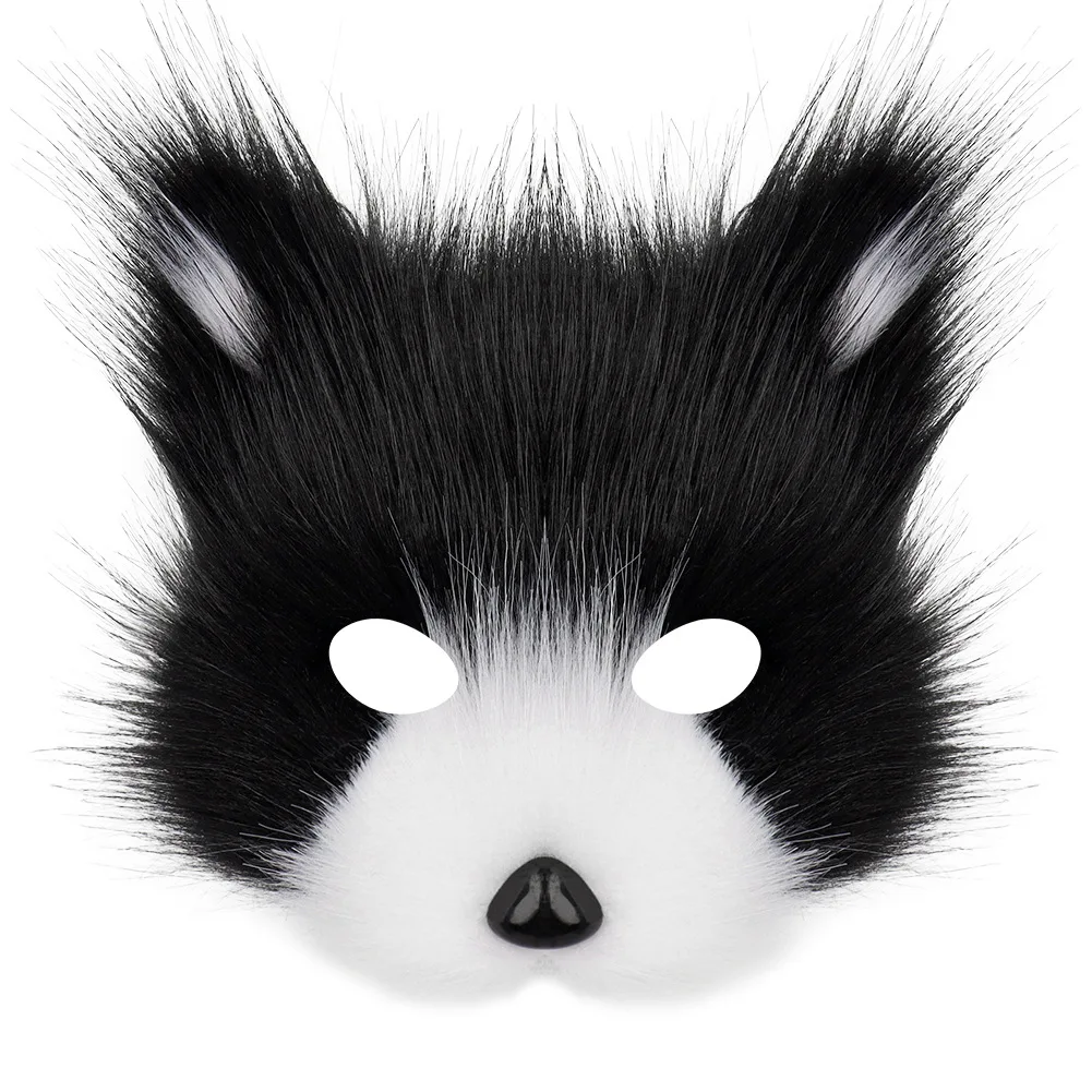 Halloween Animal Cosplay gato zorro máscara de felpa juego de rol mascota accesorios de lujo vestir accesorios de actuación de escenario