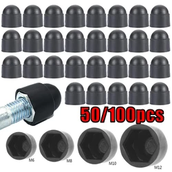 Bolt Nut Dome Protection Caps Covers Exposed Hexagon Plastic Screw Ring Fasteners 50/100pcs Front Rear Door Deco Car Motorcycle