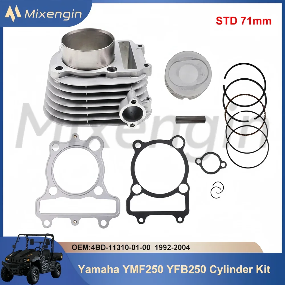 STD 71mm ATV Motorcycle cylinder piston gasket Kit For Yamaha Timberwolf Bear Tracker 250 YMF250 YFB250 4BD-11310-01-00 92-04