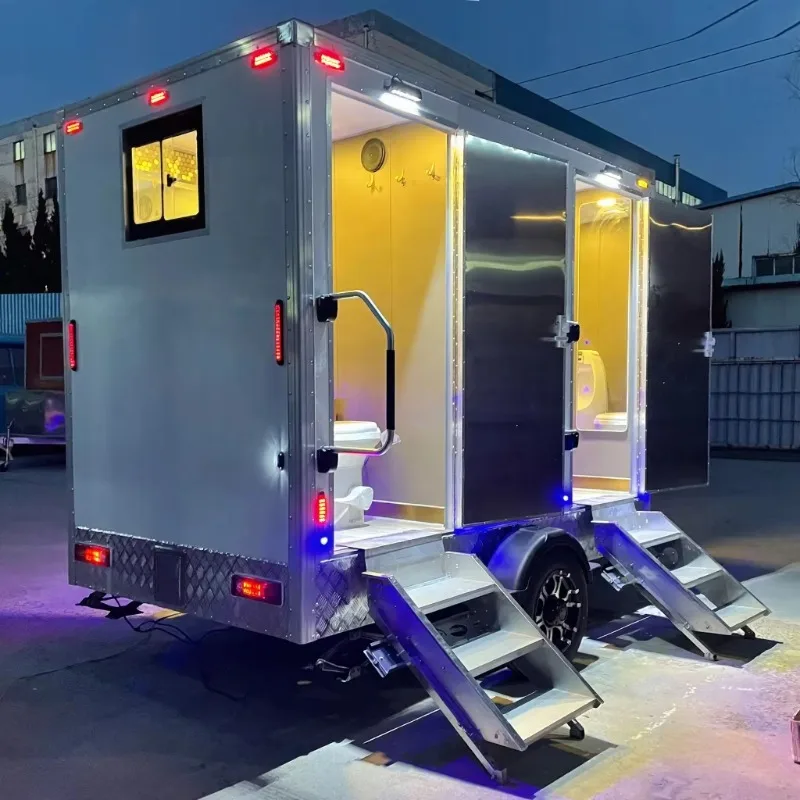 Outdoor luxury toilet trailer beach wedding outdoor party portable toilet mobile trailer various application scenarios