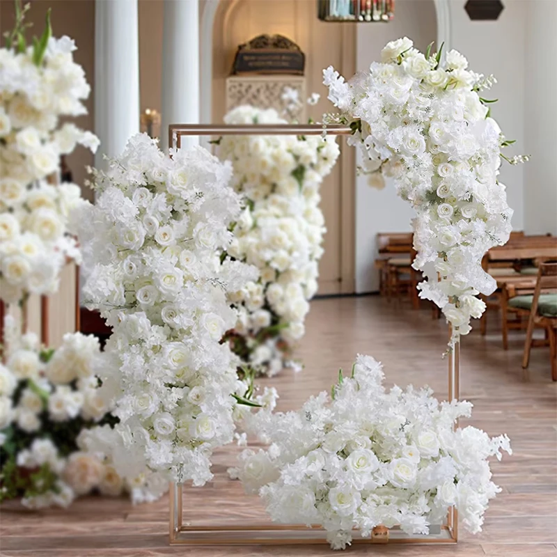 

Wholesale White Artificial Flower Runner Ball Wedding Flower Background Arrangement Wedding Flower Arch Set Wedding Decoration