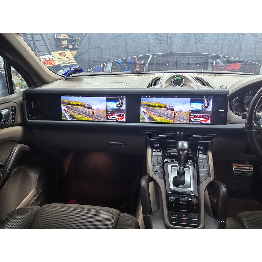 Android 13 12.3 pollici Doppio Schermo DVD Auto Navigazione Touchscreen Autoradio Wireless Carplay Per Porsche Cayenne 2011-2016