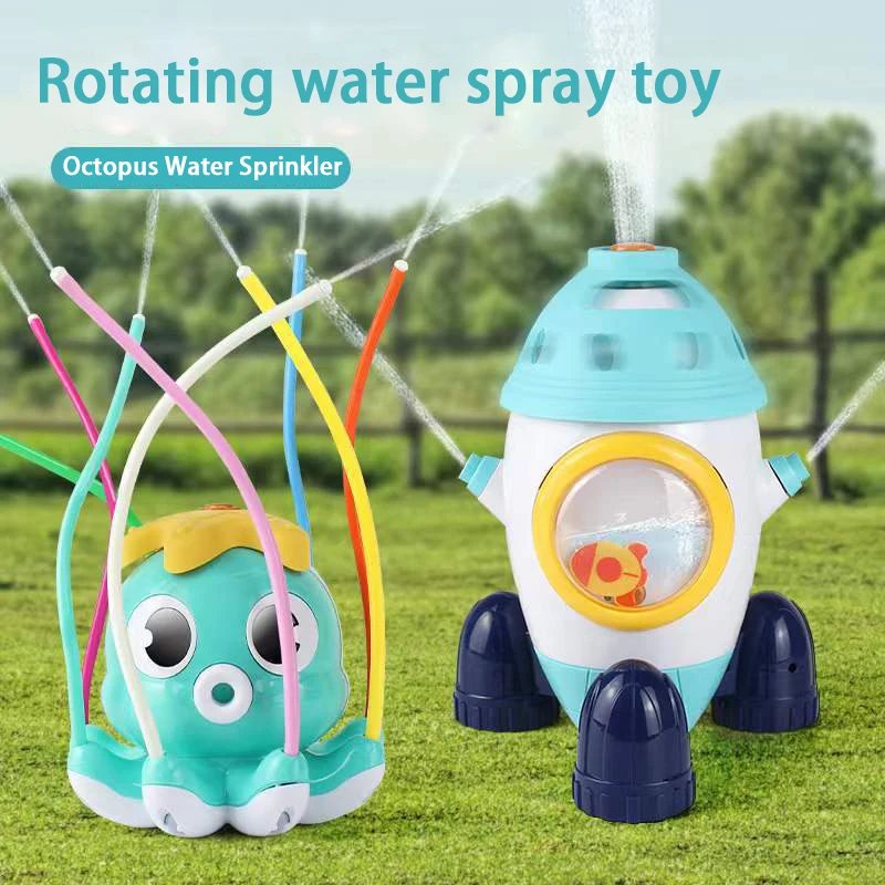 Outdoor Water Sprinkler Baby Toys Cartoon Octopus Sprinkler Backyard Garden Water Toys for Children 3 4 5 6 7 Year Baby Bath Toy