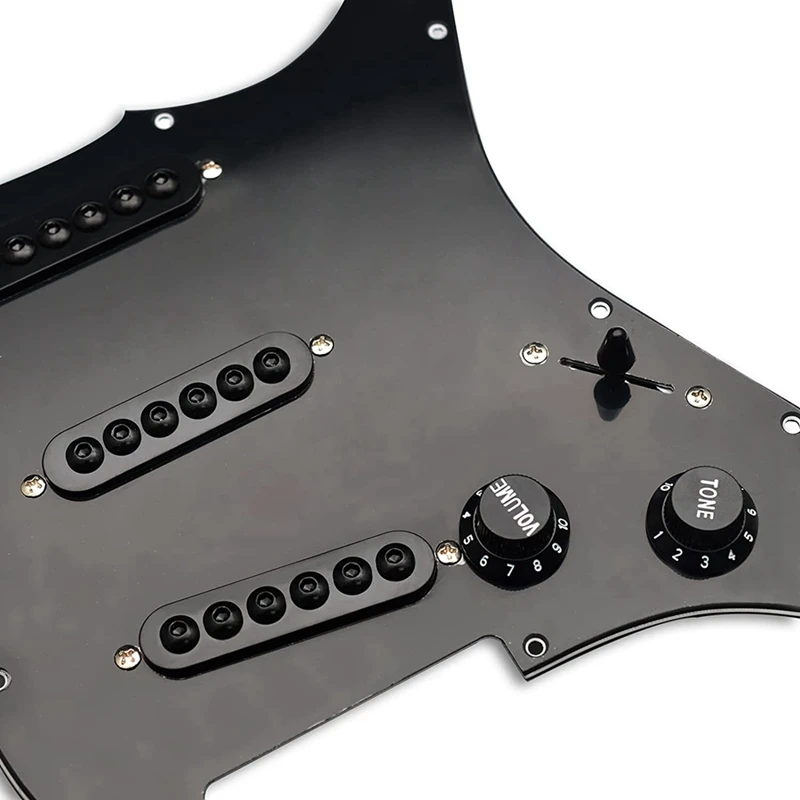 Voorbedrade St Slagplaat Sss 3 Single Coil Pickups Verstelbare Schroeven Accessoires Voor Spatbord Standaard Stratocaster, Zwart