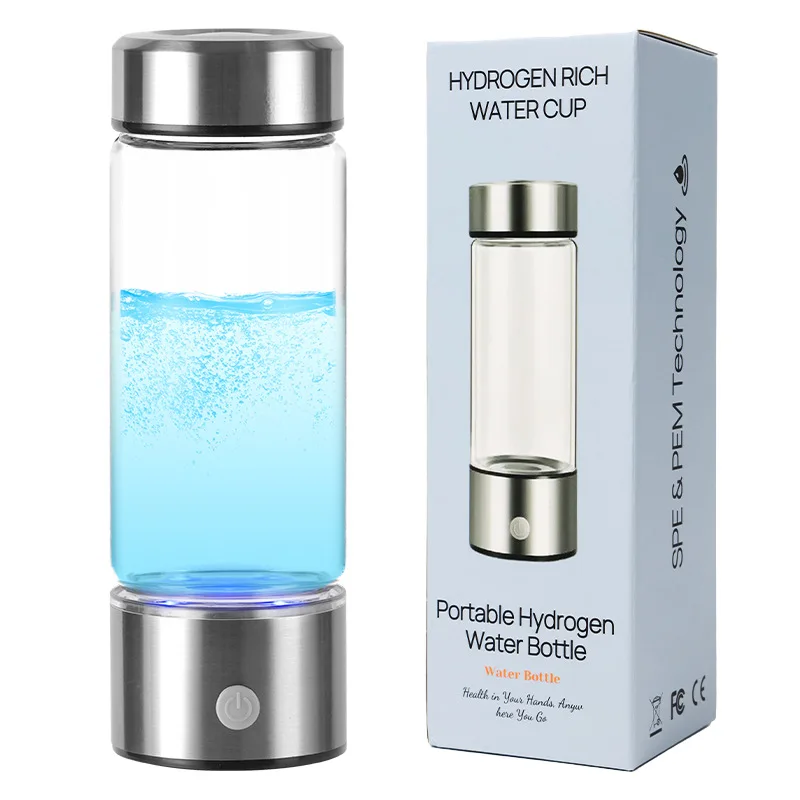 420 مل SPE/PEM زجاجة مؤين لمولد مياه الهيدروجين من الزجاج القلوي الصحي