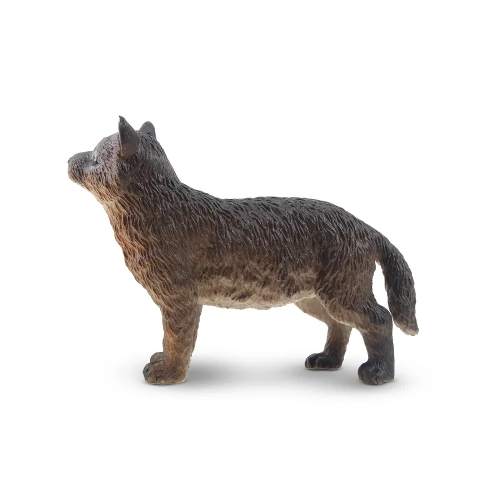 Toymany-Mini figurines de simulation debout pour enfants, loup gris, Cub quelque part, modèle animal, poupées d'action, jouets d'Auckland, cadeau