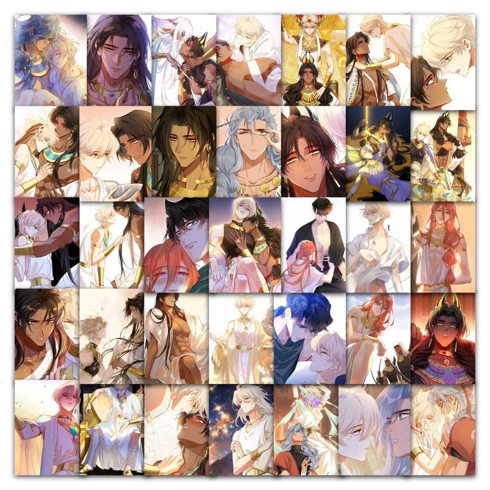 60 Pcs/Set Manga See You My King Decorative Sticker Zhang Li, Mohemisi Comic Characters Laptop Luggage Waterproof Stickers