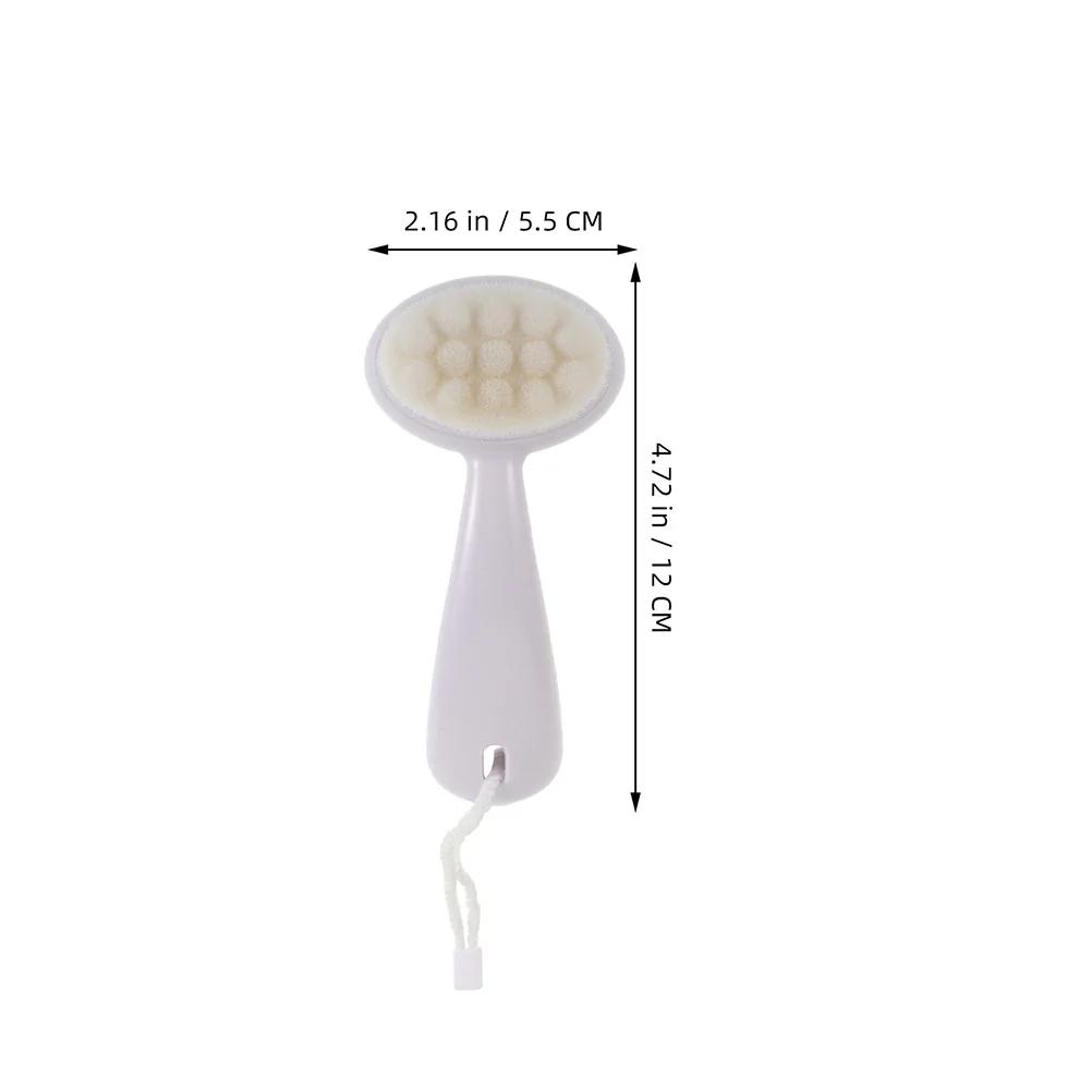 2Pcs Manual Facial Cleansing Brush Soft Bristles Long Handle Blackhead Removal Deep Clean Face Scrubber Exfoliator Skin Care