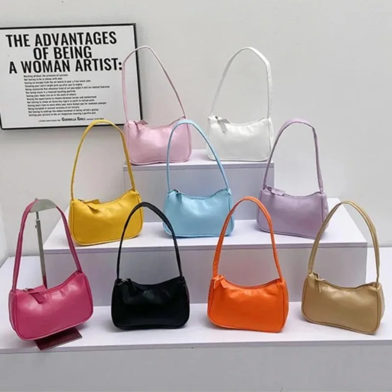 

Элегантная сумка через плечо из искусственной кожи, простая сумка ярких цветов, сумка для подмышек, большая вместительная сумка для женщин и девочек, подарки
