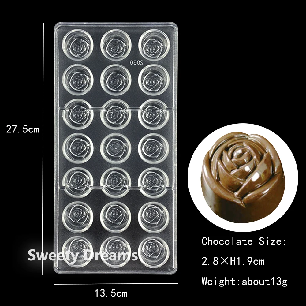 Flower Shapes Polycarbonate Chocolate Mold Cake BonBon Candy Mould Form Bakery Baking Mold Pastry Sweets Bakeware Tools