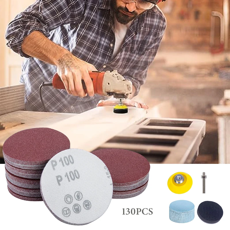 Sanding Discs Pad Kit, 2 Inch 50 mm Sandpaper with 80-3000 Grit, Uspacific Backer Plate, 1/4 Inch Shank Sponge Cushions