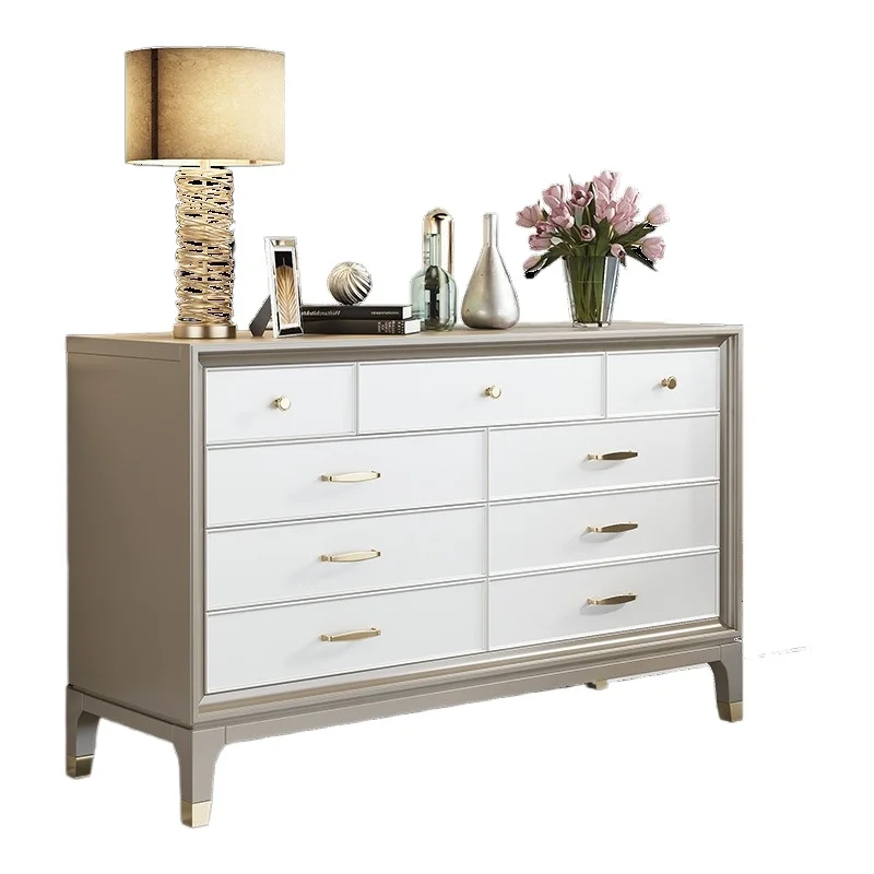 

American light luxury modern simple bedroom chest of drawers bedside table living room storage cabinet large capacity storage
