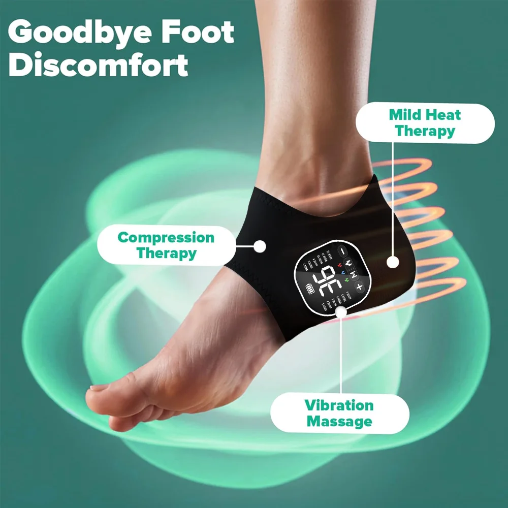 EMS Joint Massager Heated Knee Brace Elbow Wrist Support Wrap Body Muscle Stimulator 12 Modes Portable Relaxer Machine