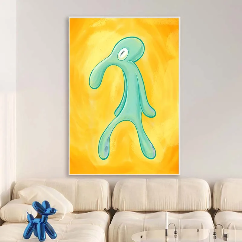 رسومات كرتونية مضحكة ، لوحة قماشية ، ملصق ، غرفة معيشة شمالية ، ديكور منزلي ، صورة ، معرض جريء وصرير #4