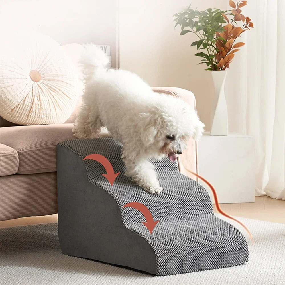 Removable Dog Stairs 2/3 Steps Ramp Couch Puppy Old Dog Non-Slip Removable Ladder High Couch and Bed Pet Supplies