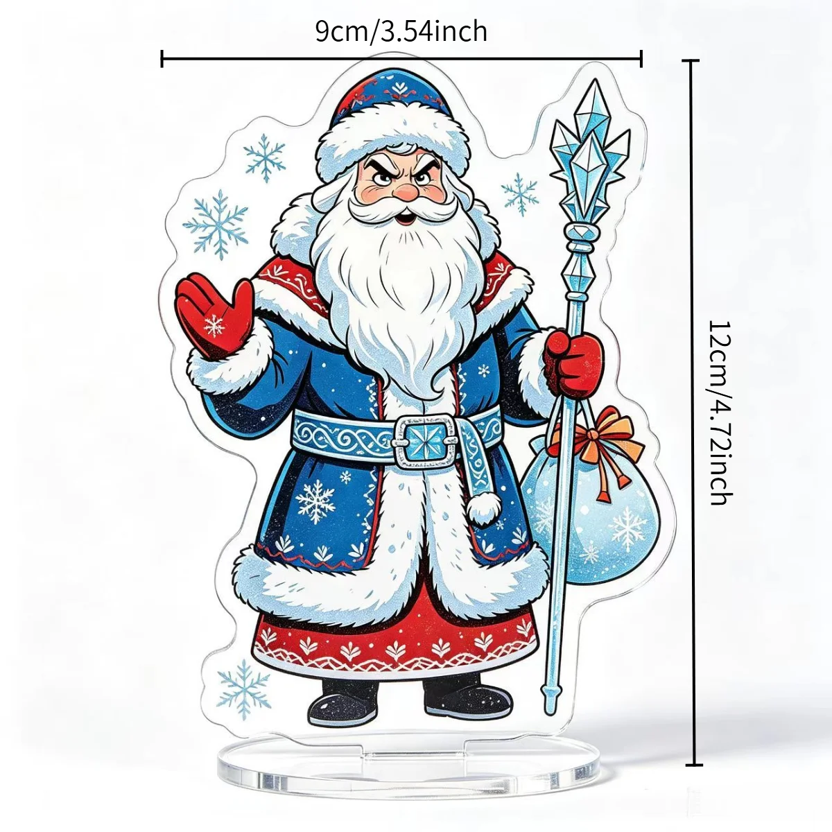 Grandpa Yánhàn Style Figurine with Base, Flat Acrylic Ornament, Festive Atmosphere Decoration