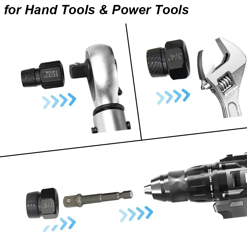 Chrome Molybdenum Alloy Steel Rounded Bolt Remover Hex Head Multi-Spline Bolt Extractor Set 10Pcs Screw Extractor Kit