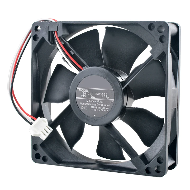 92mm Axial Flow Cooling Fan 3-Pin Connector DC24V 0.17A Power Supply Frequency Converter 9.2cm 3610SB-05W-S59 for Electronics