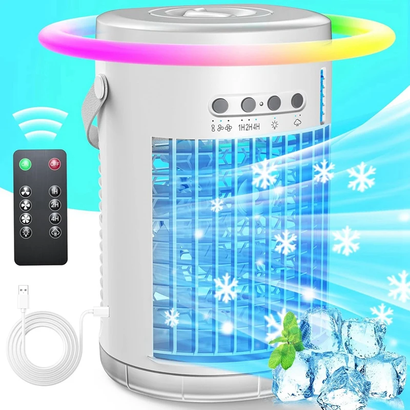 Portable Air Conditioners With Remote,Evaporative Mini Air Conditioner Portable AC Unit,Lights Personal Air Conditioner