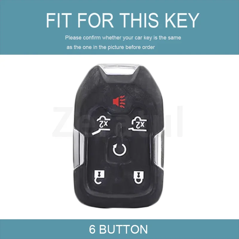 6 Buttons Soft TPU Remote Car Key Case For Chevrolet Silverado GMC Sierra 1500 2500HD 3500HD Terrain Acadia Keychain Protector
